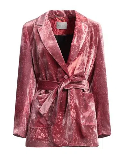 Manila Grace Woman Blazer Antique Rose Size 6 Viscose, Polyamide In Pink