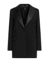 Manila Grace Woman Blazer Black Size 10 Viscose, Virgin Wool, Elastane In Black
