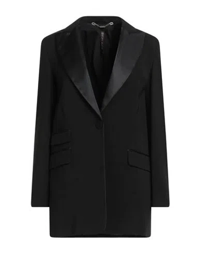 Manila Grace Woman Blazer Black Size 10 Viscose, Virgin Wool, Elastane
