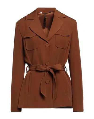 Manila Grace Woman Blazer Brown Size 10 Polyester, Elastane