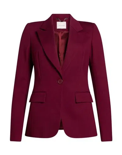Manila Grace Woman Blazer Burgundy Size 2 Viscose, Polyamide, Elastane In Red
