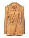 Manila Grace Woman Blazer Camel Size 8 Viscose, Cotton In Beige