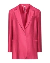 Manila Grace Woman Blazer Fuchsia Size 10 Viscose, Linen, Cotton In Pink