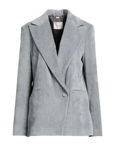 Manila Grace Woman Blazer Grey Size 4 Polyester, Polyamide, Elastane In Animal Print