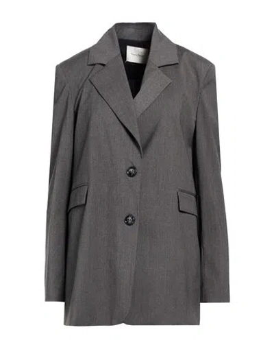Manila Grace Woman Blazer Grey Size 4 Polyester, Viscose, Wool, Elastane