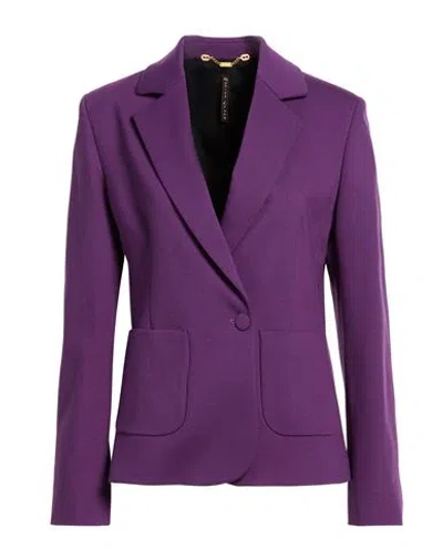 Manila Grace Woman Blazer Plum Size 8 Viscose, Polyamide, Elastane In Purple