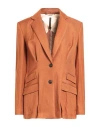 Manila Grace Woman Blazer Rust Size 12 Linen, Viscose In Red
