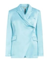 Manila Grace Woman Blazer Sky Blue Size 8 Viscose In Blue