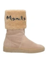 Manila Grace Woman Boot Beige Size 8 Leather In Beige