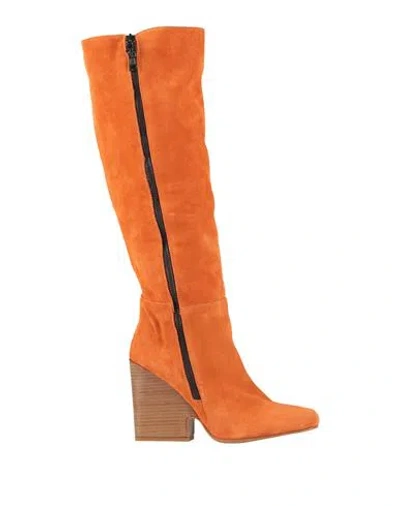 Manila Grace Woman Boot Orange Size 8 Leather