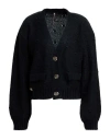 Manila Grace Woman Cardigan Black Size L Acrylic, Mohair Wool, Polyamide, Wool