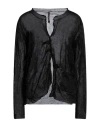 Manila Grace Woman Cardigan Black Size Xl Cotton, Metallic Fiber