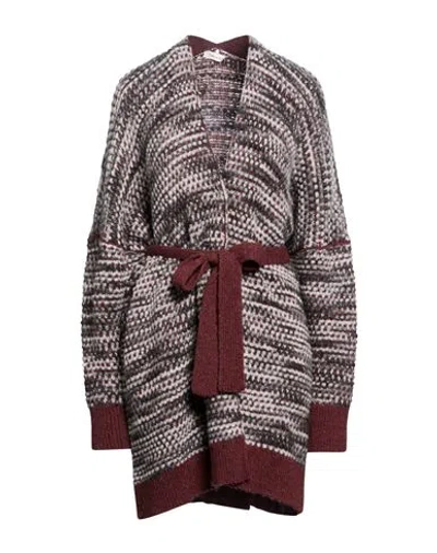 Manila Grace Woman Cardigan Brick Size Xs Wool, Polyamide, Acrylic, Viscose