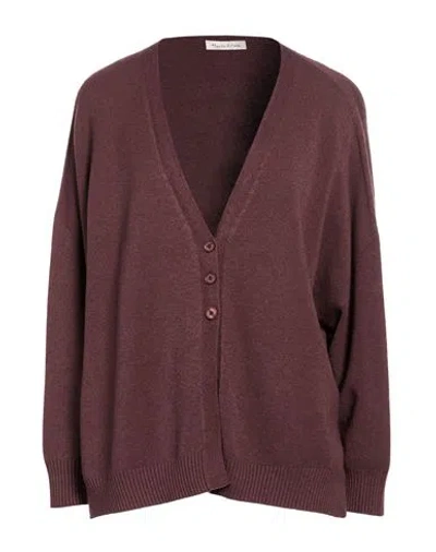 Manila Grace Woman Cardigan Brown Size S Viscose, Polyester, Polyamide