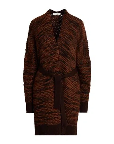 Manila Grace Woman Cardigan Brown Size S Wool, Polyamide, Acrylic, Viscose