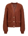 Manila Grace Woman Cardigan Camel Size L Acrylic, Mohair Wool, Polyamide, Wool