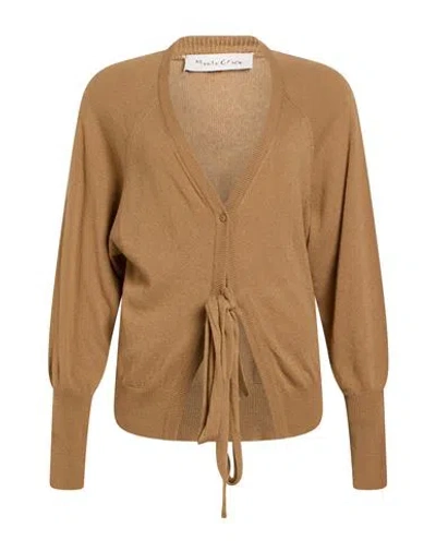 Manila Grace Woman Cardigan Camel Size S Viscose, Polyamide, Wool, Cashmere In Brown
