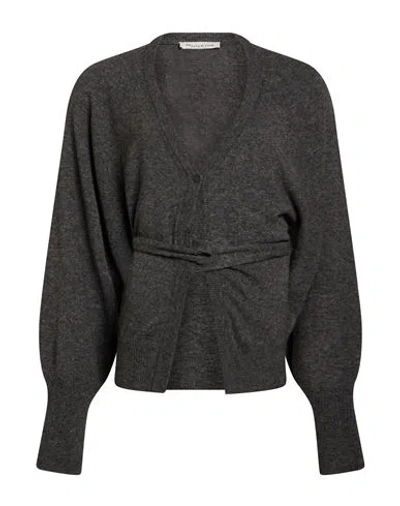 Manila Grace Woman Cardigan Grey Size Xl Viscose, Polyamide, Wool, Cashmere In Gray