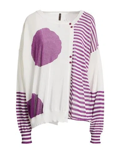 Manila Grace Woman Cardigan Mauve Size M Viscose, Polyamide In Purple