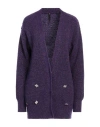Manila Grace Woman Cardigan Purple Size M Polyamide, Wool, Acrylic, Polyester