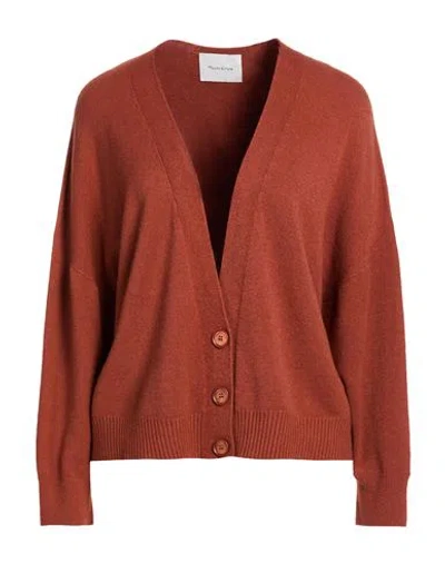 Manila Grace Woman Cardigan Rust Size L/xl Viscose, Polyester, Polyacrylic In Burgundy