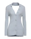 Manila Grace Woman Cardigan Sky Blue Size M Viscose, Polyester In Gray
