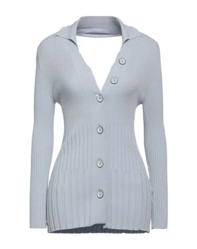 Manila Grace Woman Cardigan Sky Blue Size M Viscose, Polyester In Gray