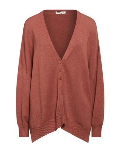 Manila Grace Woman Cardigan Tan Size Xs Viscose, Polyester, Polyamide In Brown