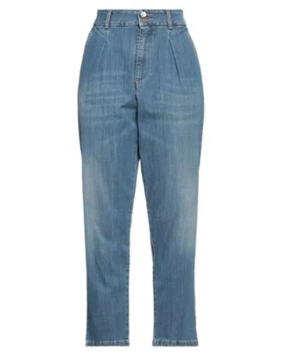 Manila Grace Woman Jeans Blue Size 30 Cotton, Elastane