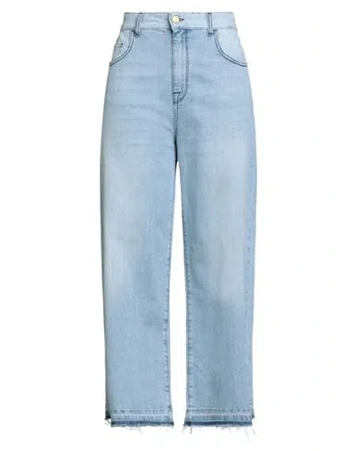 Manila Grace Woman Jeans Blue Size 31 Cotton, Elastane