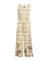 Manila Grace Woman Jumpsuit Sand Size 12 Cotton, Polyester, Textile Fibers In Beige