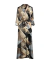 Manila Grace Woman Maxi Dress Beige Size 6 Viscose
