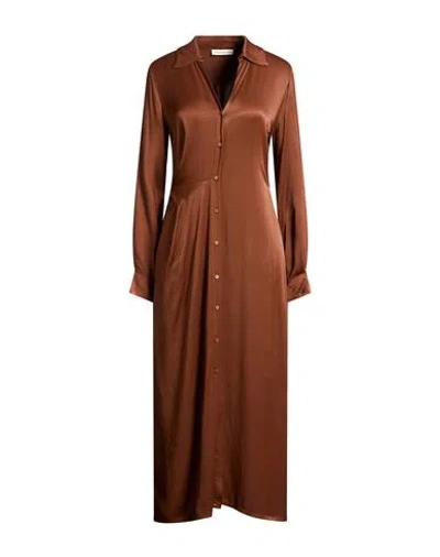 Manila Grace Woman Maxi Dress Brown Size 4 Viscose