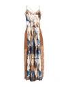 Manila Grace Woman Maxi Dress Brown Size 10 Polyester, Polyamide In Brown