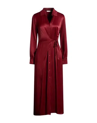 Manila Grace Woman Maxi Dress Burgundy Size 6 Viscose In Red