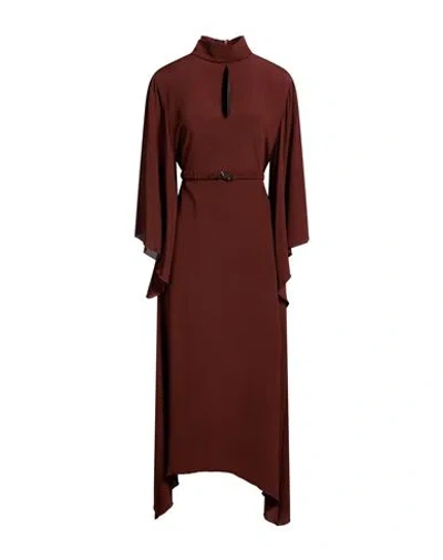 Manila Grace Woman Maxi Dress Chocolate Brown Size 4 Acetate, Silk