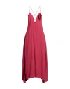 Manila Grace Woman Maxi Dress Fuchsia Size 12 Acetate, Silk In Pink