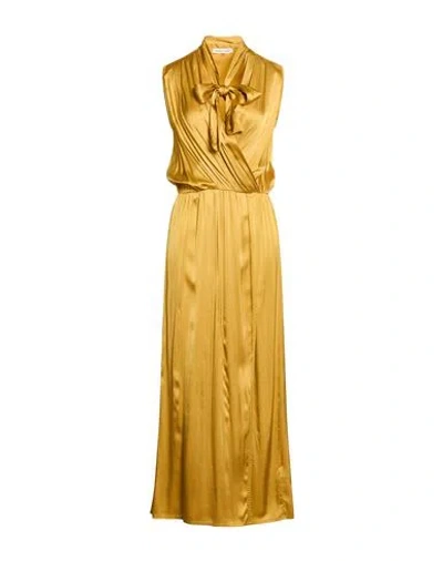 Manila Grace Woman Maxi Dress Gold Size 8 Viscose, Elastane In Multi