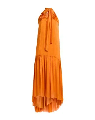 Manila Grace Woman Maxi Dress Orange Size 4 Viscose, Silk
