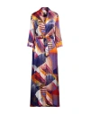 Manila Grace Woman Maxi Dress Orange Size 6 Viscose In Orange