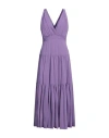 Manila Grace Woman Maxi Dress Purple Size 10 Polyester, Cotton In Purple