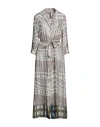 Manila Grace Woman Long Dress Dove Grey Size 4 Viscose In Grey
