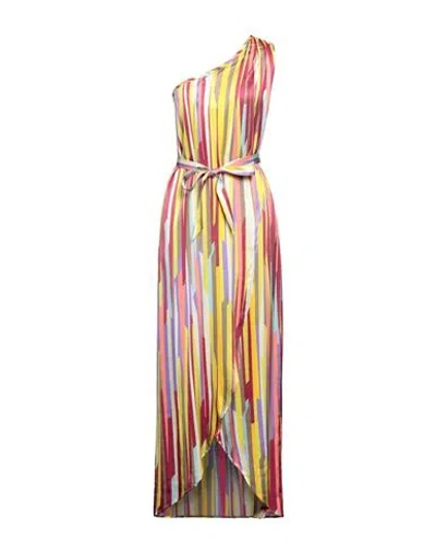 Manila Grace Woman Maxi Dress Yellow Size 10 Viscose, Elastane