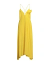 Manila Grace Woman Maxi Dress Yellow Size 8 Acetate, Silk