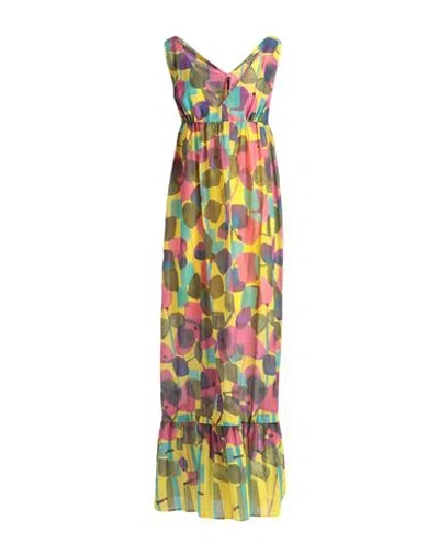 Manila Grace Woman Maxi Dress Yellow Size 8 Cotton