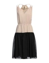 Manila Grace Woman Midi Dress Beige Size 12 Viscose, Polyamide In Beige