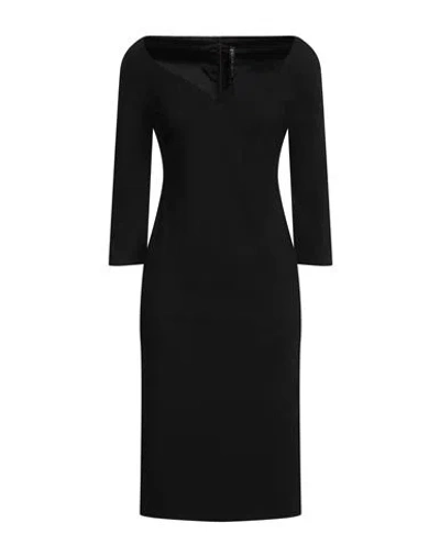 Manila Grace Woman Midi Dress Black Size 8 Viscose, Polyamide, Elastane