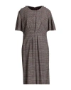 Manila Grace Woman Midi Dress Brown Size 4 Wool, Polyester, Polyamide, Synthetic Fibers, Virgin Wool In Brown