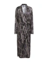 Manila Grace Woman Midi Dress Charcoal Size 12 Polyester In Black