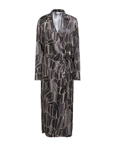 Manila Grace Woman Midi Dress Charcoal Size 12 Polyester